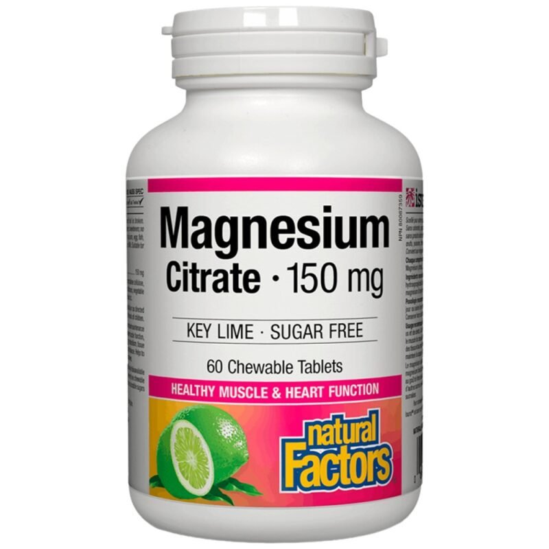 Natural Factors Magnesium Citrate 150 mg дъвчащи таблетки