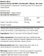 BEST Natural Vitamin K2 MK-7 100 mcg - Image 2
