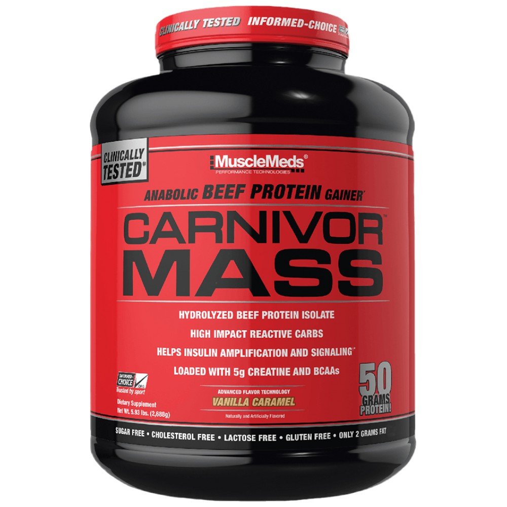 Carnivor Mass 2724 грама гейнър с телешки протеин Muscle Meds