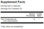 TMG Trimethylglycine 500 mg - Image 2