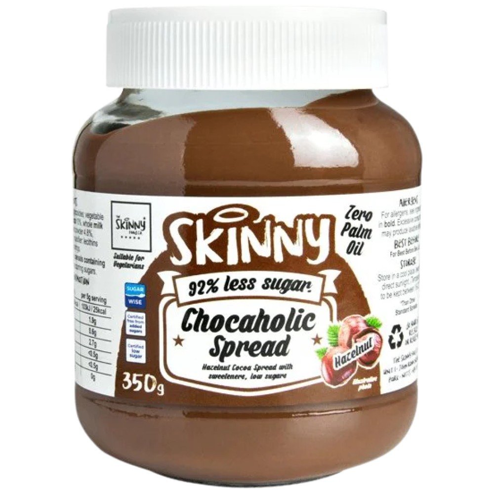 chocolate-hazelnut-low-sugar-chocahalic-skinny-spread-350g-667772-e4f3174-1000x1000xwhite Chocaholic Skinny Spread | Chocolate Hazelnut - Image 1