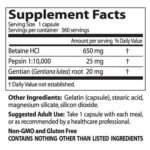 BEST Betaine HCL 650 mg / with Pepsin & Gentian Bitters - Image 2