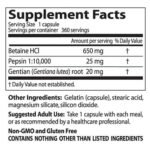 BEST Betaine HCL 650 mg / with Pepsin & Gentian Bitters - Image 2
