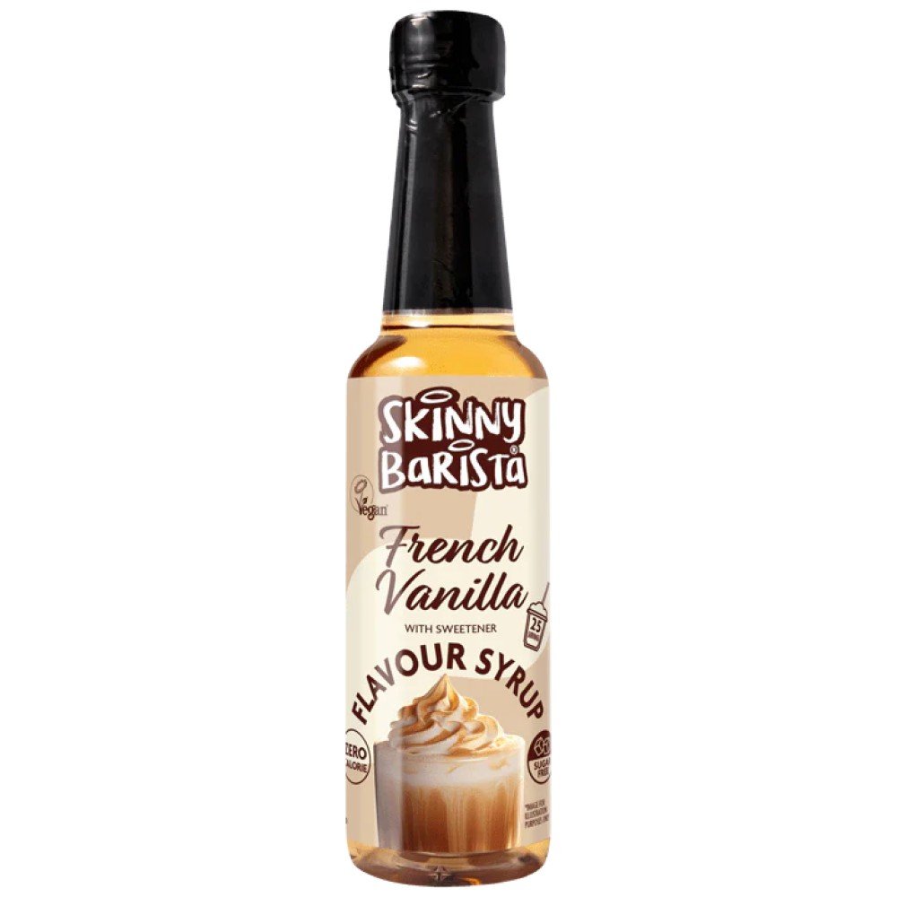 french-vanilla-flavour-syrup-zero-calorie-sugar-free-skinny-coffee-250ml-941463-2d734a7-1000x1000xwhite Skinny Barista Zero Calorie Coffee Syrup | French Vanilla - Image 1