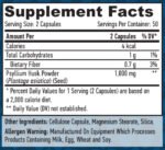 Psyllium Husk 1000mg. / 100 Caps. - Image 2